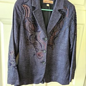 Ladies Colwater Creek Blue sequined Jacket
